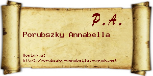 Porubszky Annabella névjegykártya